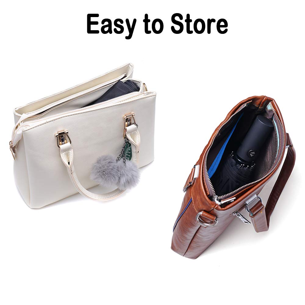 PFFY 2 Packs Travel Umbrella Windproof Auto Open & Close Collapsible Folding Small Compact Backpack Car travel Essentials Purse Umbrellas for Rain