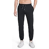 AbleTree Athletic Joggers Men 27" Inseam Short Length Casual Stretch Quick Dry Jogging Yoga Pants with Back Zip Pocket