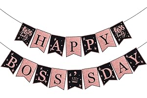 IMISHM boss Day Decorations For Office Happy Boss day Banner Happy Boss Day Decorations Boss Lady Office Decor Boss Day Party Decorations