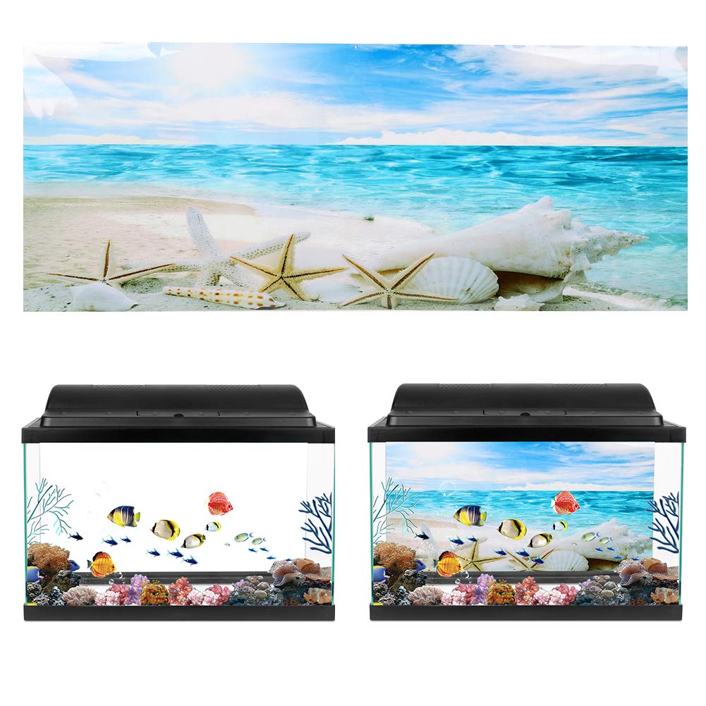 Cikonielf Aquarium Background Sticker Glow in the Dark for Fish Tank - Peel and Stick PVC Decorative Landscape 91 * 50cm
