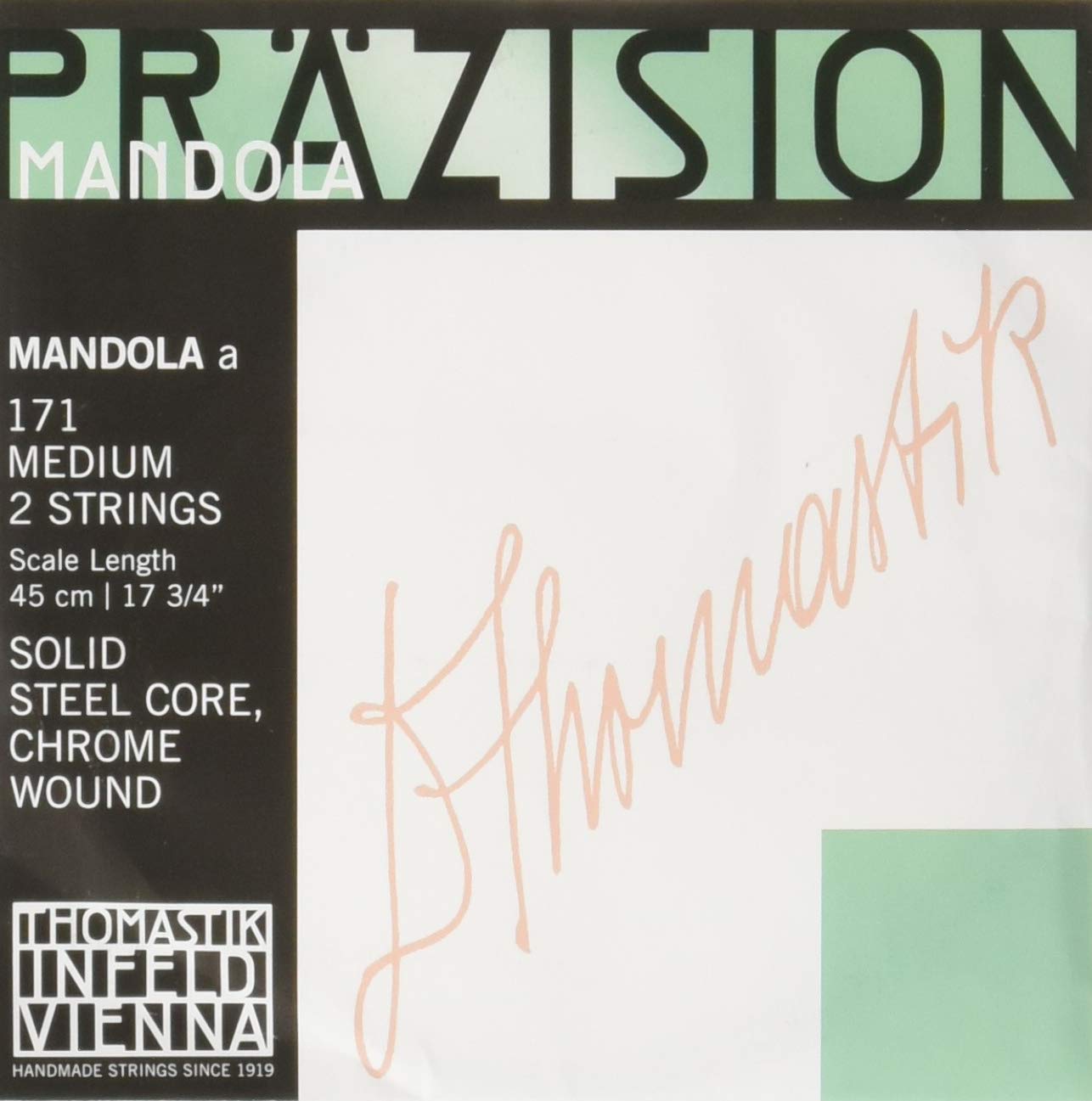 Thomastik single string A 171medium (1 pair) polished chrome steel band, flatwound for mandola precision set 174medium