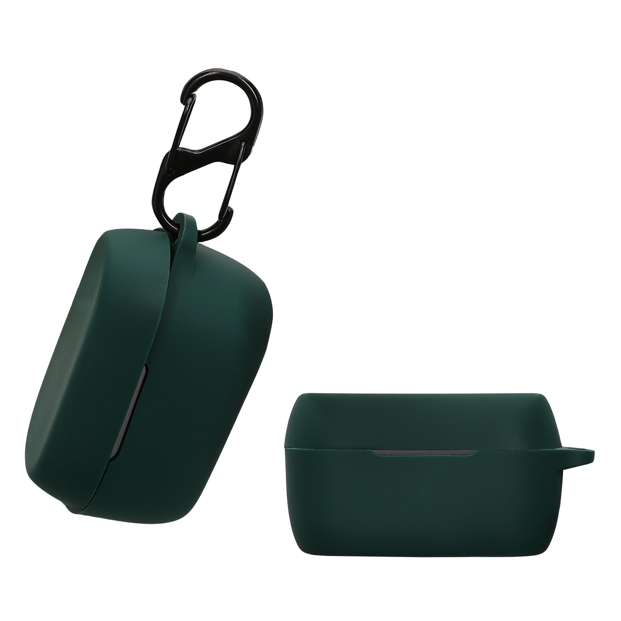 kwmobile Case Compatible with Jabra Elite 3 / Elite 2 Case - Silicone Cover Holder for Earbuds - Dark Green