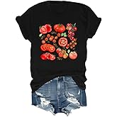 Tomato Shirt Fruit Tee Shirts Women, Womens Tomato Season Tshirt Graphic Tees for Women Casual Short Sleeve Tops