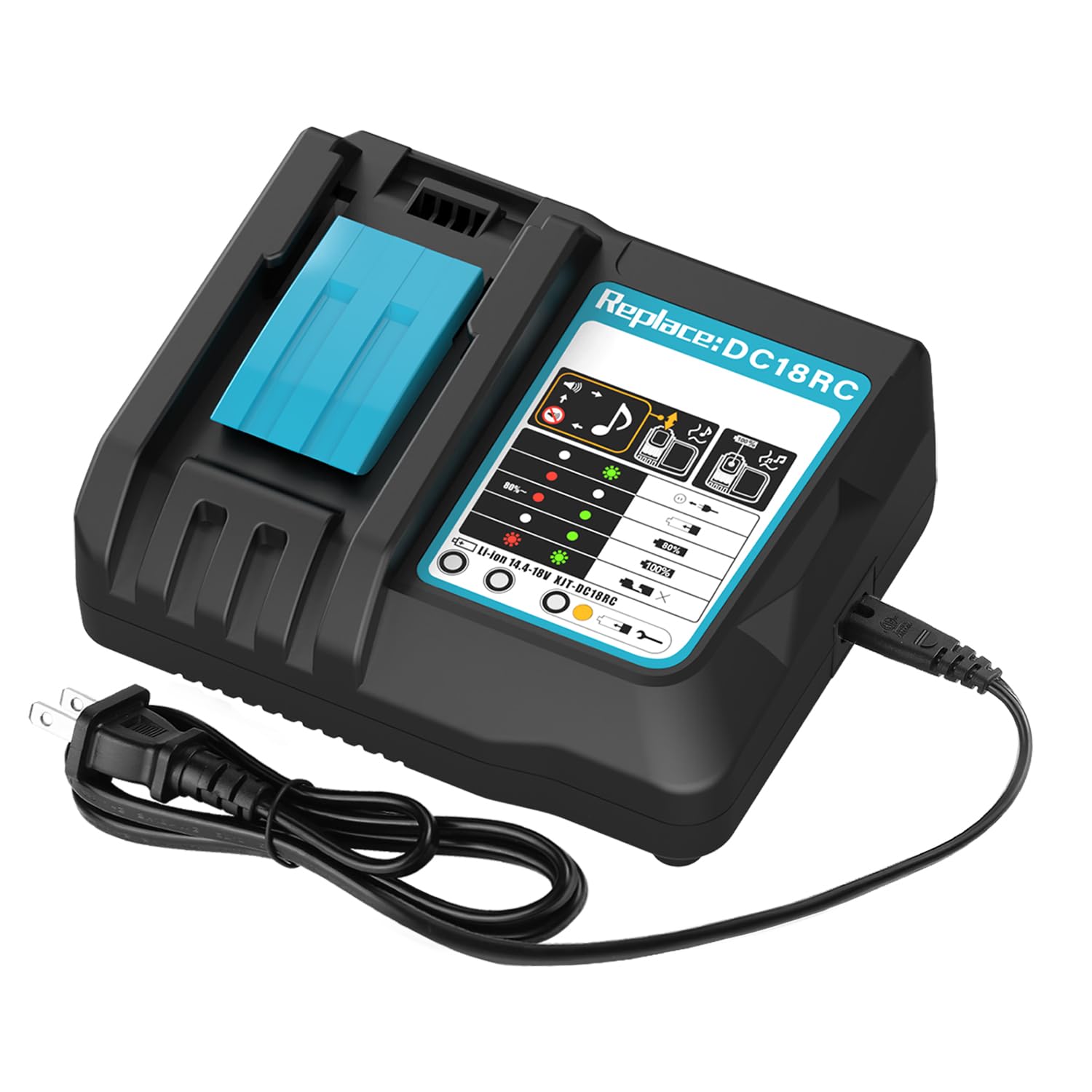 Photo 1 of Powilling DC18RC Rapid Battery Charger DC18RD DC18RA for Makita 14.4V-18V LXT Li-ion Battery BL1815 BL1820 BL1830 BL1850 BL1860 BL1840 BL1430 BL1415