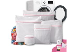 Kit com 5 sacos de malha para lavar roupas delicadas. Protege lingerie, sutiã e roupas íntimas na máquina. Tamanhos P, M e G – Qualidade Premium LNSTORE