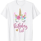 Unicorn Birthday Girl Shirt Pink Cute Theme Party T-Shirt T-Shirt