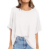 UEU Women Oversized T-Shirt Summer Casual Loose Fit Short Sleeve Basic Tops Workout Gym Tee Shirt