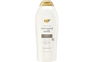 OGX Nourishing + Coconut Milk Shampoo, Hydrating & Restoring Shampoo Moisturizes for Soft Hair After the First Use, Paraben-Free, Sulfate-Free Surfactants, 25.4 fl. oz