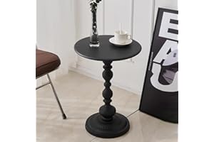 Vorriop Pedestal Metal Round Side Table, Sofa Table, Small TV Tray Table for The Sofa in The Living Room and Bedroom, Bed, Chair, Mini Coffee Table, Headboard Table, 20.47 (H) *13.77 (W)