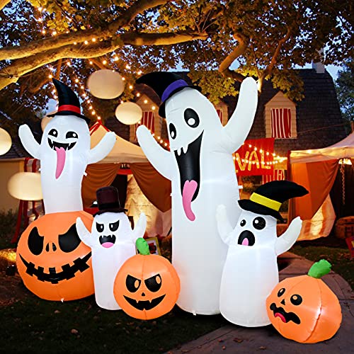 9ft Halloween Inflatables Black Pumpkin Decoration Built-in Led Lights Halloween Inflatables Outdoor Decorations Blow Up Inflatables Pumpkin For Halloween Holiday Outdoor Indoor Yard Garden
