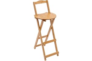 LyeXD 29.5in Folding Bar Stool, Counter Height Foldable Stool Bar Stools with Backres, Portable Bar Stool Tall Bar Folding Chairs for Kitchen,Living Room,Bar (Original Color)
