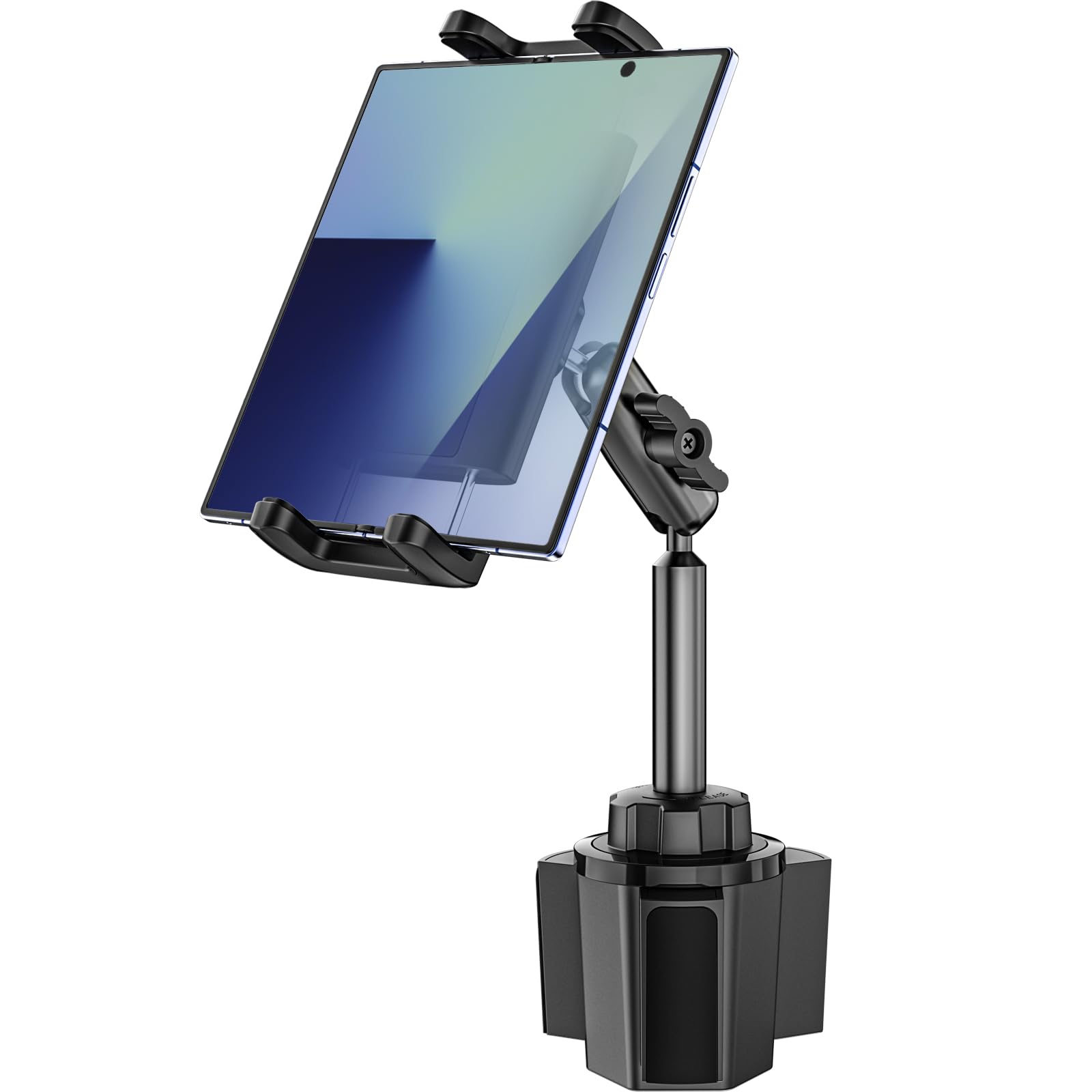 Dosvsi Z Fold Car Mount, [Sturdy Metal Arm] Cup Holder Folding Phone Mount, 360° Adjustable Tablet Phone Stand Truck CupHolder for Galaxy Z Fold 7 6 5 4 3 2, Pixel Fold, Galaxy Tab, 4-13" Device