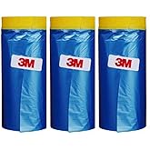Plastic Sheeting Automotive Masking Tape - Multi Size Pack - No Residue Painters Plastic Drop Cloth for Painting - Plastic Pa