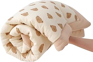 CLoucl Cotton Muslin Toddler Comforter/Quilt,Ultra Soft & Breathble Muslin Toddler Blanket,All Season Baby Blankets for Boys and Girls, Machine Washable,41"x48"