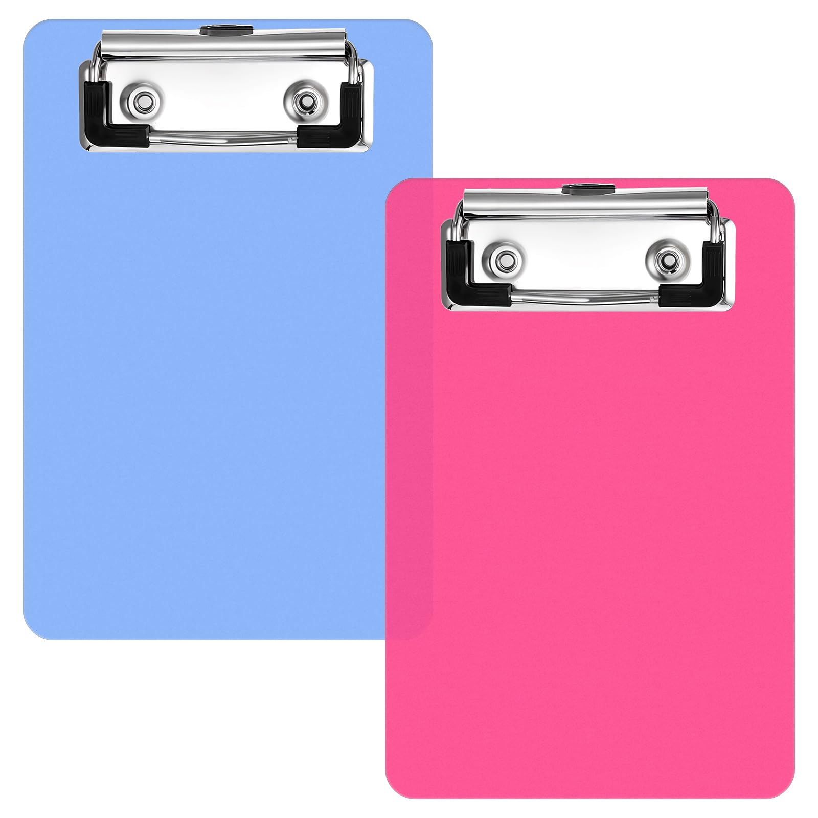 Photo 1 of 2 PCS Mini Clipboard A6, 4" x 6" Small Clipboards Pocket Clipboard Plastic Clip Board Memo Size Notepads with Retaining Clips for Offices, Restaurants, Receipt, Pocket Lists (Blue, Rose Red)