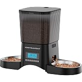 HoneyGuardian Automatic Cat Feeder for 2 Cats, Automatic Cat Food Dispenser, Timed Pet Feeder for Cats and Dogs, Desiccant Bag, Programmable Portion Control,10s Voice Recorder