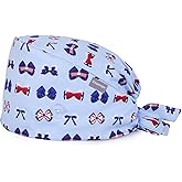 Kousenpu Scrub Caps for Women, Adjustable Women's Surgical Cap with Buttons, Breathable Cute Design for Nurses and Doctors