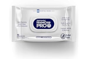 WELMEDIX Homecare Pro Oversized Daily Cleansing Adult Wipes With 6 Moisturizers Wet Cleansing, Rinse Free, Bathing Wipes, Hospital Grade pH Balanced for Fragile Skin - | 48 Count XL |- 1 Pack
