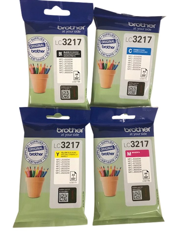 Original Printer Cartridges for Brother MFC-J5330DW, MFC-J5335DW, MFC-J5730DW, MFC-J5930DW, MFC-J6530DW, MFC-J6930DW, MFC-J6935DW with Ballpoint Pen - 4 Pack