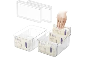 Ugotfeels Breastmilk Storage Container with Freezer Flattener Kit, Large Capacity Organizer Bins for Flattening Milk Bags, Save Refrigerator Space (2 Pack)
