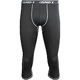 AND1 Mens Baselayer Pants - Athletic Compression Tights for Men, Performance Base Layer Pants for Gym, Sports & Running