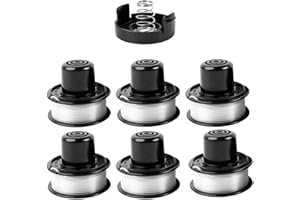 TSHIWORT Trimmer Spool Line - Trimmer Replacement Line Compatible with Black and Decker RS-136-BKP/RS-136, Weed Edger Spools, 30ft String Trimmer fits ST4500, ST5000, ST1000, ST3000, ST4000 (6)