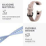 kwmobile 2x Silicone Straps for Huawei Band 4 - Dusty Pink & Light Blue view 3