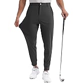 CANGHPGIN Mens Athletic Joggers with Zipper Pockets Lightweight Golf Pants Men Stretch Relaxed Fit Tapered Work Travel Pants