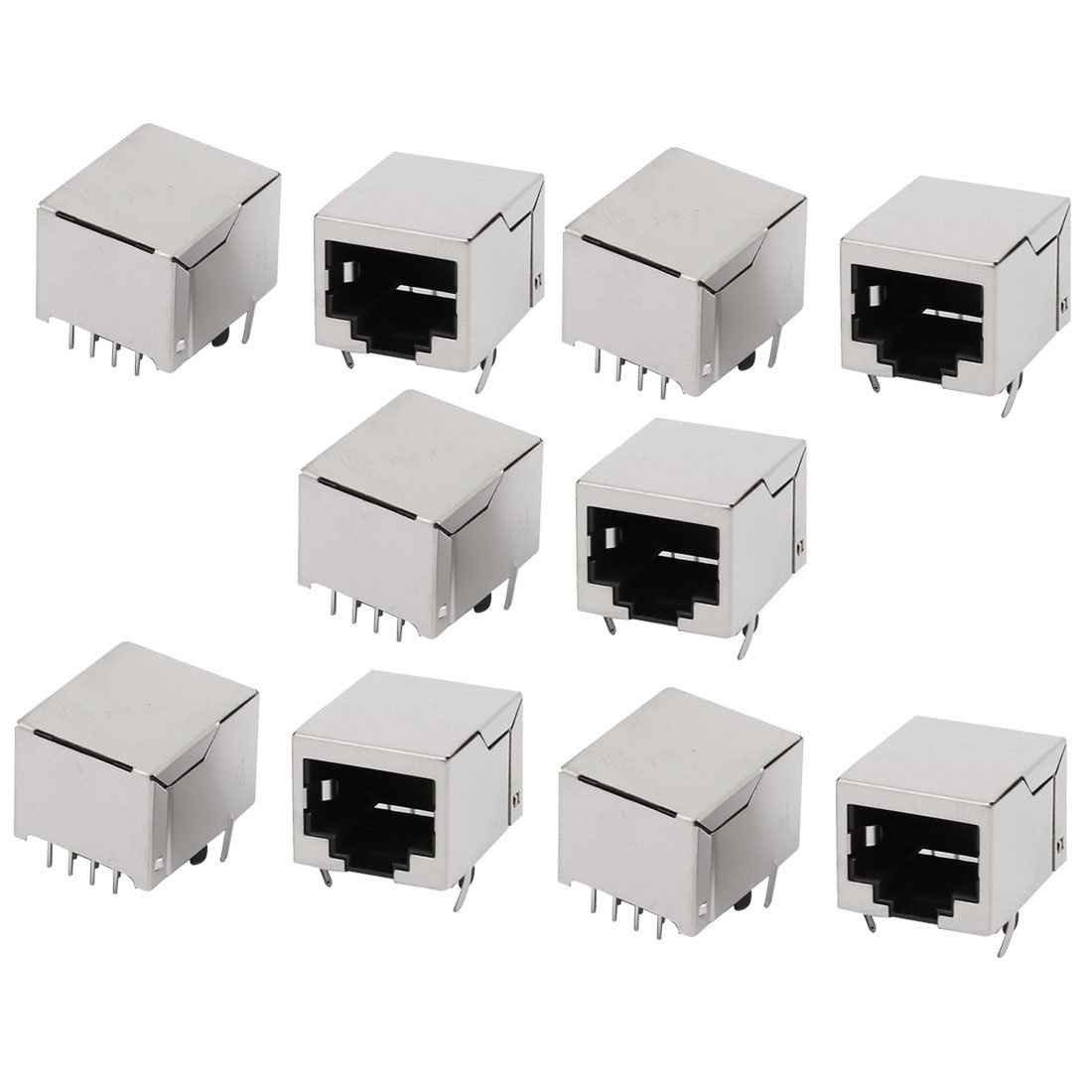 Sourcingmap RJ45 8P8C Female PCB Mounting Modular Jack Ethernet Network Connector 10pcs