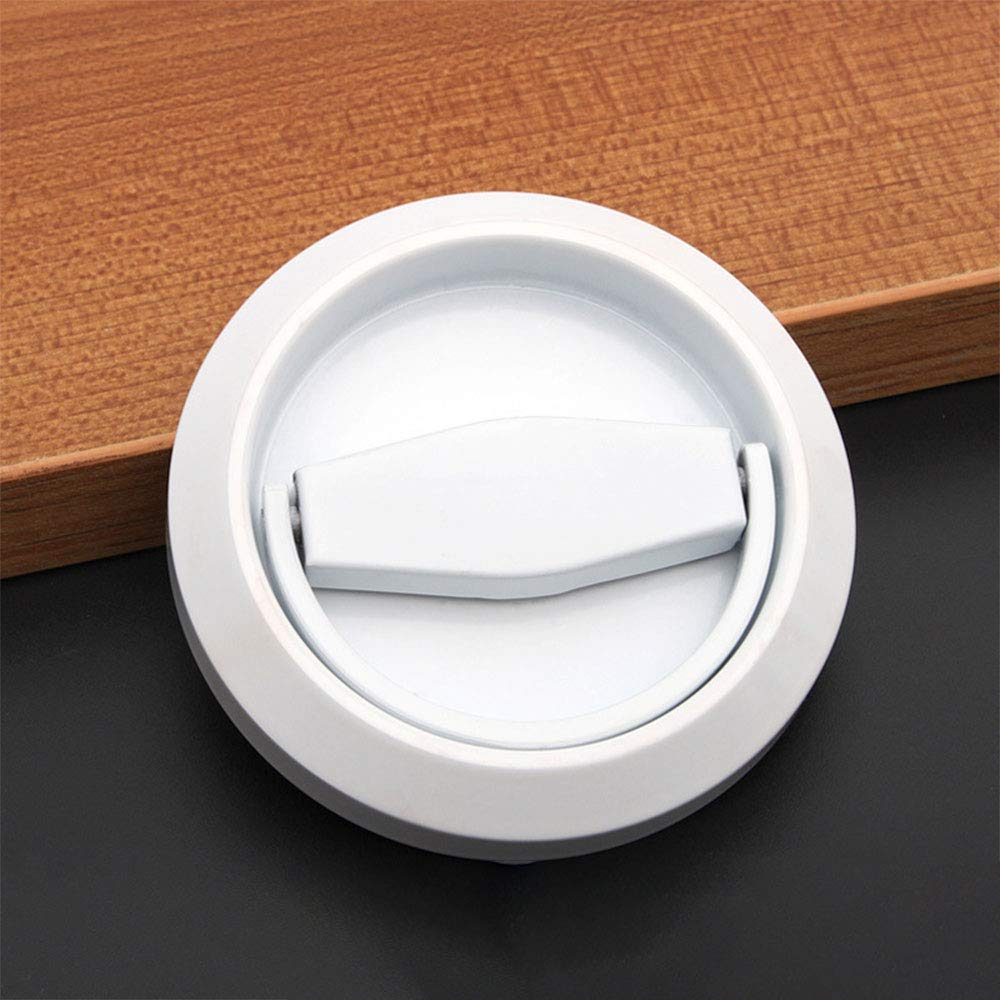 tooloflife 1PCS Recessed Door Handle, Recessed Sliding Door Handles Invisible Door Handle Cabinet Door Latch Handle Drawer Knobs Stainless Steel Cup Ring Finger Pull(White)