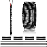 22 Gauge 2 Conductor Electrical Wire 25FT, UL 2464 22 AWG 2 Wire Cable Tinned Copper PVC Stranded 22/2 Core Wire for LED Strips Lighting, Outdoor Low Voltage Extension Cable, Automotive etc.