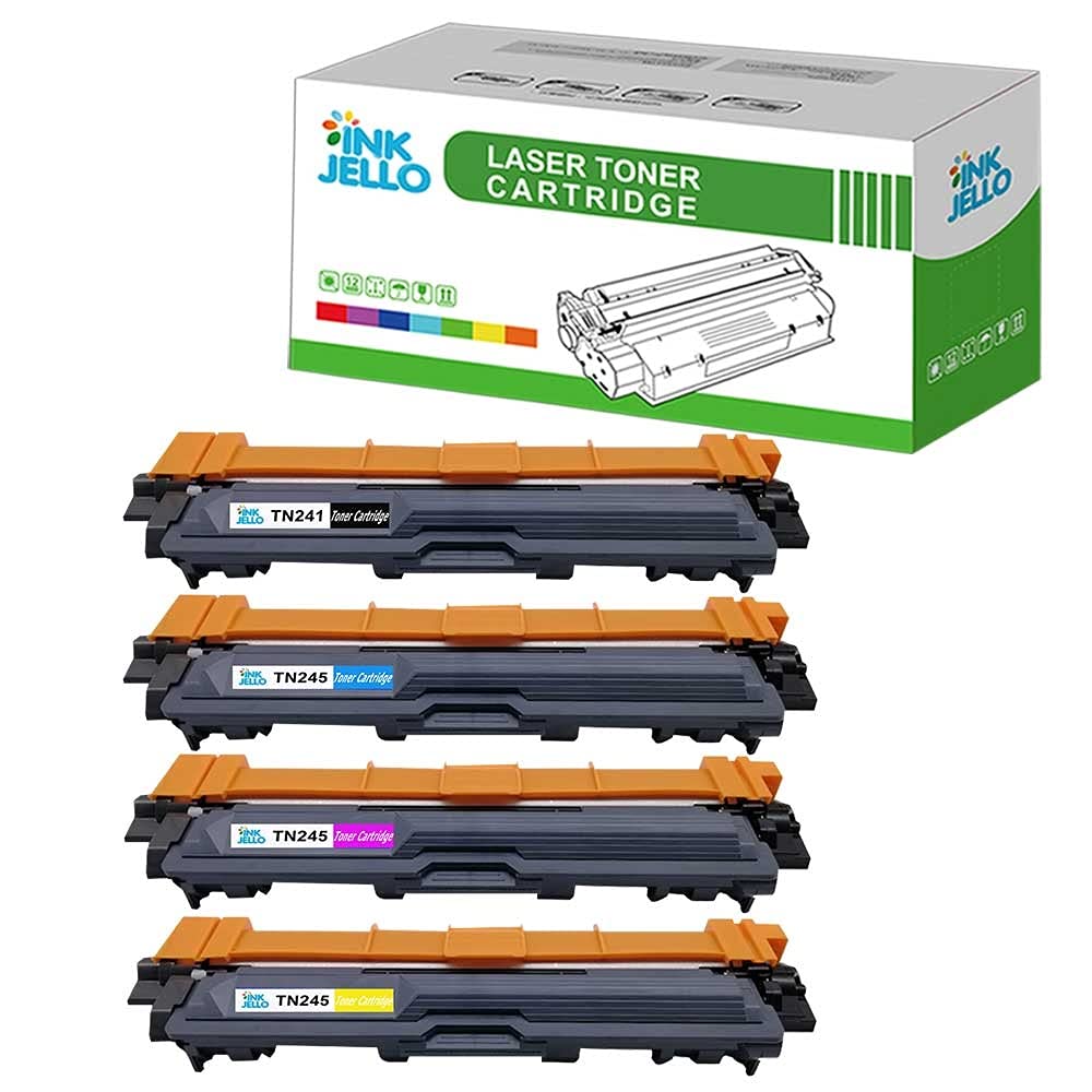 InkJello Compatible Toner Cartridge Replacement for Brother DCP-9015CDW DCP-9020CDW HL-3140CW HL-3150CDW HL-3170CDW MFC-9140CDN MFC-9330CDW MFC-9340CDW TN241/TN242/TN245/TN246 (BK, C, M, Y, 4-Pack)