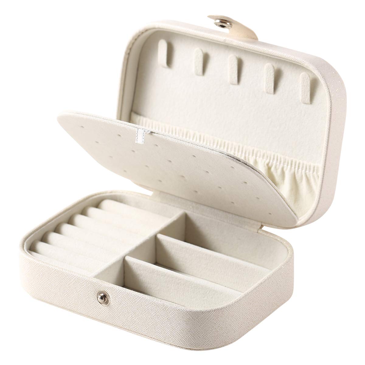 Photo 1 of CASEGRACE Jewelry Box For Women Travel Jewelry Organizer Double Layer for Necklace Earring Rings Jewelry Holder Case