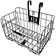 Folding Bike Front Basket Bicycle Wire Basket with Handles Easy Installation on Front Handlebar