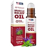 Muscle Oil Roll-On &ndash; Cooling Peppermint Muscle Rub &amp; Massage Oil for Legs | Post Workout Roller for Tired Joints, Neck, Back, Shoulders, Legs &amp; Feet &ndash; Lavender &amp; Marjoram Blend for Men &amp; Women, 10 ml
