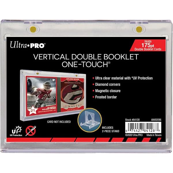 187mm Booklet One Touch Magnetic Card Holder Case With Display Stand Clear