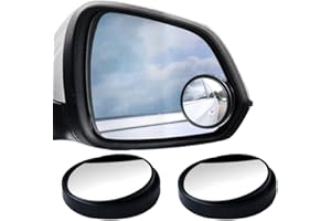 SUMAJU 2 Pcs Blind Spot Mirrors, 360°Rotate Round HD Glass Adjustable Automotive Stick-on Convex Side View Spot Mirror for Un