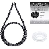 CMBYN Natural Stone Beads Round Genuine Real Stone Beading Strand Loose Gemstones DIY Smooth Bead for Bracelet Necklace Earrings Jewelry Making (Black Onyx, 4mm 90 Pieces)