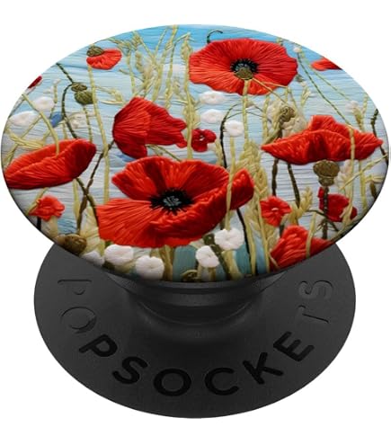 Cute Colorful Red Daisy Margarita Flower Floral White Base PopSockets Swappable PopGrip