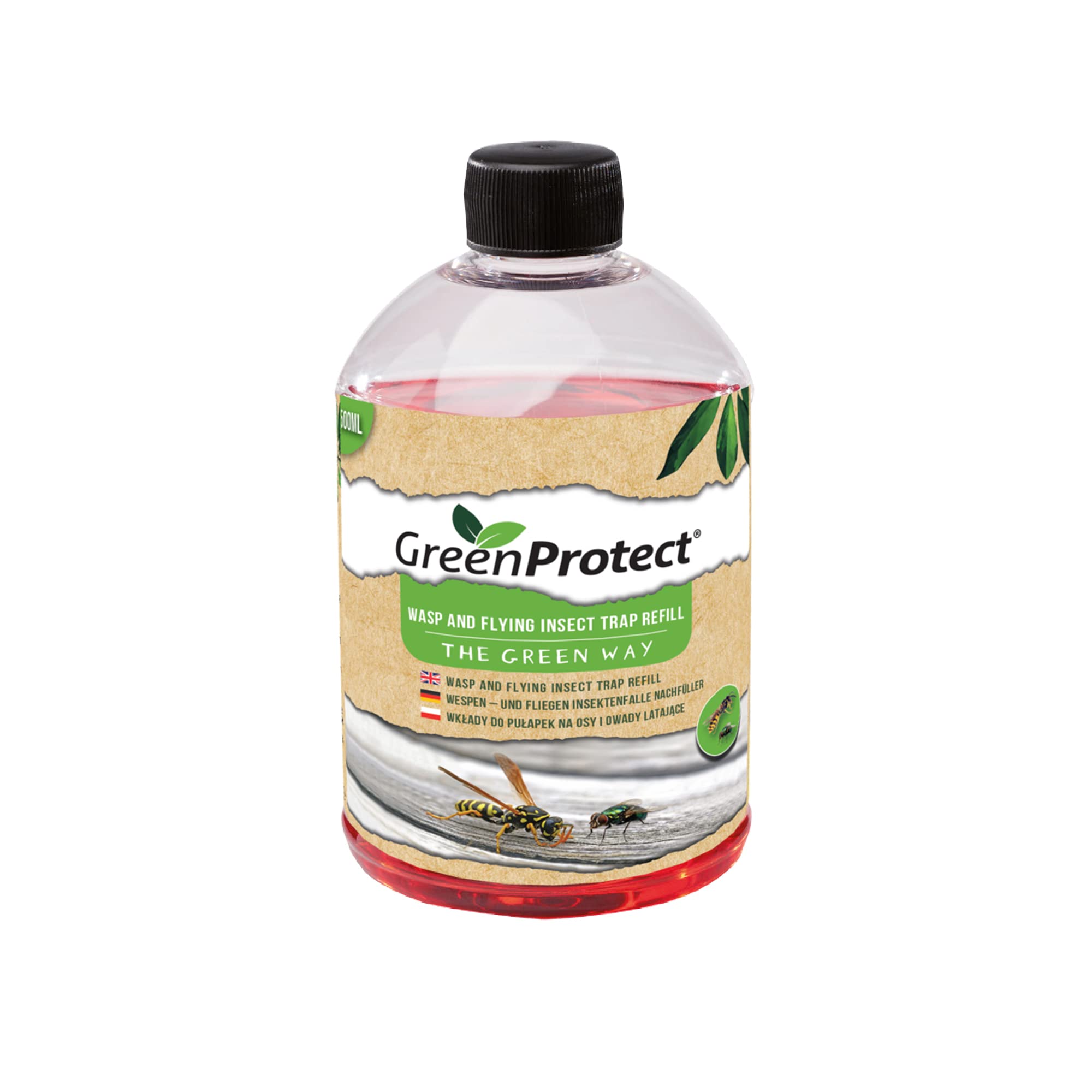 Green Protect Wasp & Flying Insect Trap Refill - Fly Killer - Flying Insect Killer - Garden Flies - Safe - Eco Conscious - Refill (500ml)