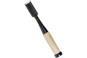 KAKURI Japanese Wood Chisel for Woodworking 1" (24mm), Made in JAPAN, Japanese Chisel Oire Nomi, Razor Sharp Japanese High Carbon Steel Blade, White Oak Wood Handle