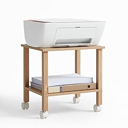 YUFAM 2 Tier Printer Stand with Storage,Under Desk