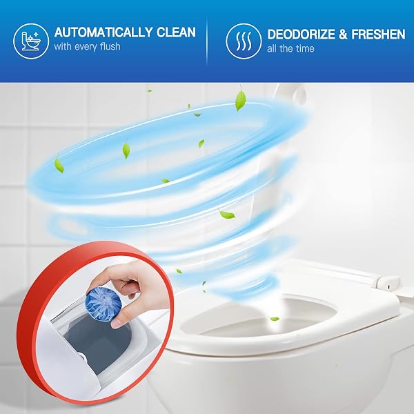 VACPLUS TOILET BOWL CLEANERS – 20 PACK LONG-LASTING TOILET CLEANER TABLETS, PREVENT STAINS & DEODORIZE, BLUE