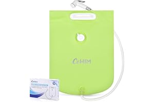 CEHIM Bedside Shower Water Bag - 2.9 GL Portable Water Shower Bag for Hair Washing in Bed. Use with Inflatable Shampoo Basin, Inflatable Hair Washing Basin, Inflatable Bathtub for Elderly (Green)