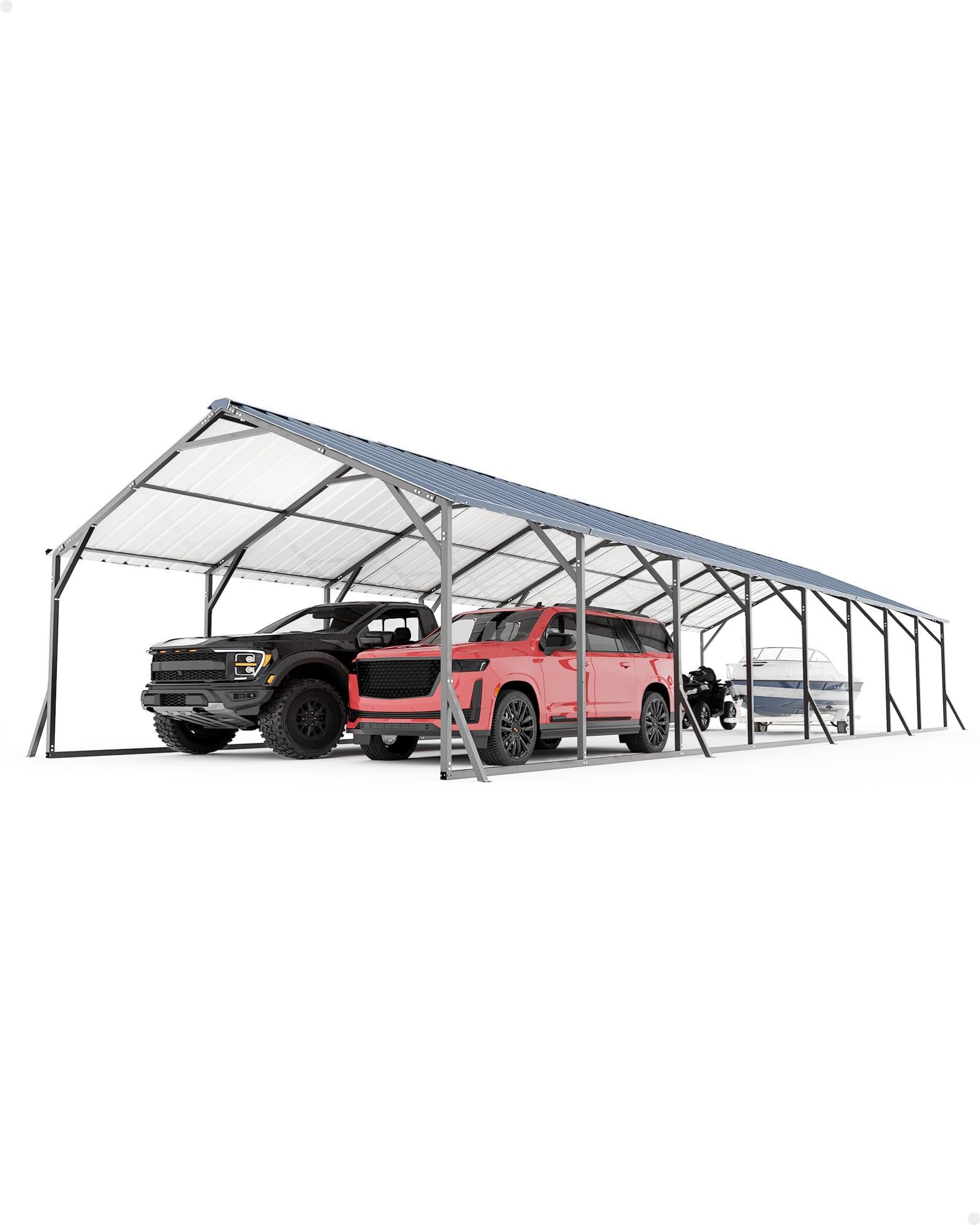 Photo 1 of GarveeLife 20'x40'x12' Metal Carport for Multiple Vehicles, Heavy Duty Car Ports, Vertical Roof Design, All-Weather Use, for Full-Size Pickup Trucks, Boats, and Tractors