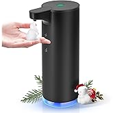 LAOPAO Rechargeable Automatic Foaming Soap Dispenser - Stainless Steel Touchless 9oz Foam Soap Dispenser for Bathroom and Kitchen - Xmas Gift