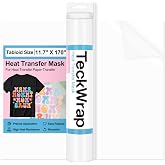 TECKWRAP Heat Transfer Mask for Heat Transfer Paper for T-Shirts 1 roll, 11.7" X 170" Masking Film Clear Iron on Transfer Tape for HTV Printable Heat Transfer Vinyl