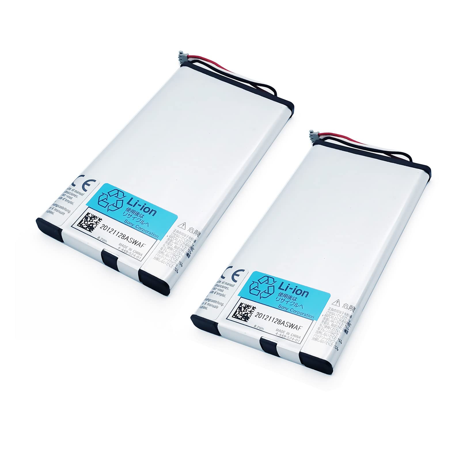 New PSV1000 Rechargeable Li-ion Battery Pack 2 SP65X Replacement, Compatible with for Sony Playstation PS Vita PSV 1000 PCH-1100 Series JP 3G Console, Original Batteries 3.7V 2210mAh Two PCS