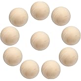 Seimneire 10 Pcs 1 Inch / 25mm Natural Wood Balls, Unfinished Wooden Balls Small Round Ball, Decorative Balls Craft Sphere for DIY Painting