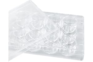 LVDALAB Polystyrene Petri Dish with Lids Tissue Culture Dish 12 Well Bacterial Culture Dishes Educational Petri Plates for La